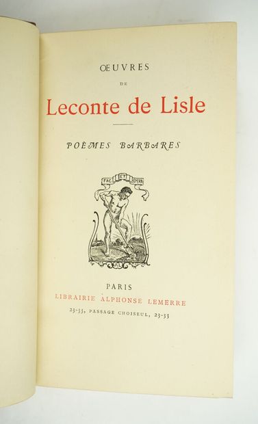 LECOMTE de LISLE : Poèmes antiques - Poèmes...