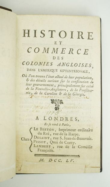 null [BUTEL-DUMONT (Georges-Marie)] : Histoire et Commerce des colonies anglaises...