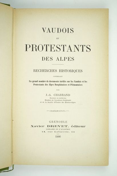 null [Protestantisme - Vaudois] CHABRAND (Jean-Armand) : Vaudois et protestants des...