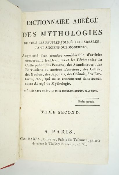 Dictionnaire abrégé des Mythologies de tous...