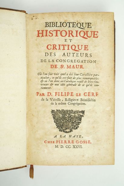 null LE CERF DE LA VIÉVILLE (Philippe) : Bibliotèque historique et critique des auteurs...