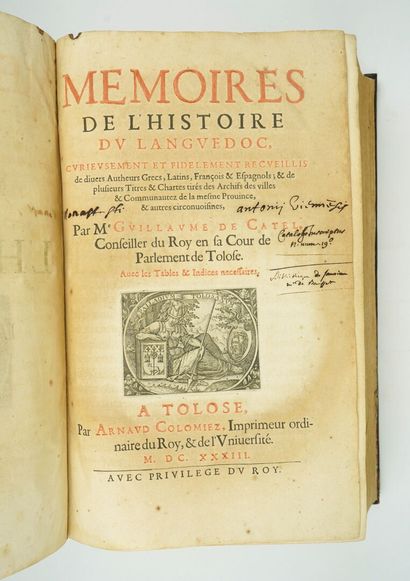 null CATEL (Guillaume de.) : Mémoires de l'histoire du Languedoc, curieusement et...