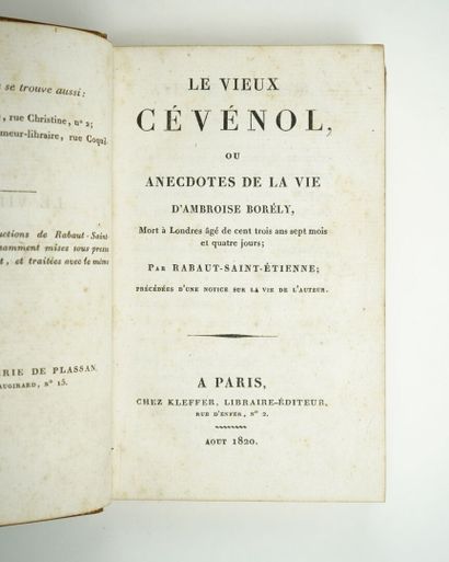 null RABAUT DE SAINT-ETIENNE (Jean-Paul Rabaut, dit) : Le vieux Cévénol ou anecdotes...