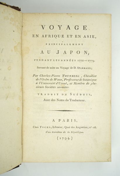 null THUNBERG (Charles-Pierre): Travels in Africa and Asia, principally in Japan,...