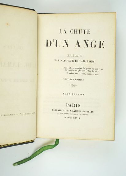 null LAMARTINE (Alphonse de) : oeuvre poétique. Paris, Charles GOSSELIN et FURNE,...
