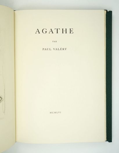null VALÉRY (Paul) : Agathe. Paris, (Tallone), 1956. Un volume.





22 par 32 cm....