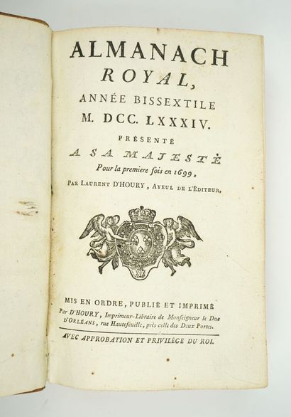 null ALMANACH ROYAL, ANNÉE BISSEXTILE M.DCC.LXVIII (1768). Présenté à Sa Majesté...
