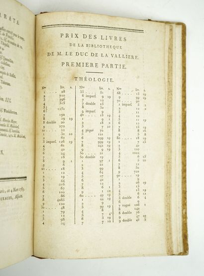 null (Bibliography) BURE (Guillaume de): Catalogue of the books in the library of...