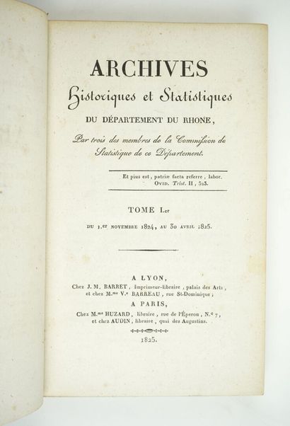 null [Lyon] Archives historiques et statistiques du département du Rhône, par trois...