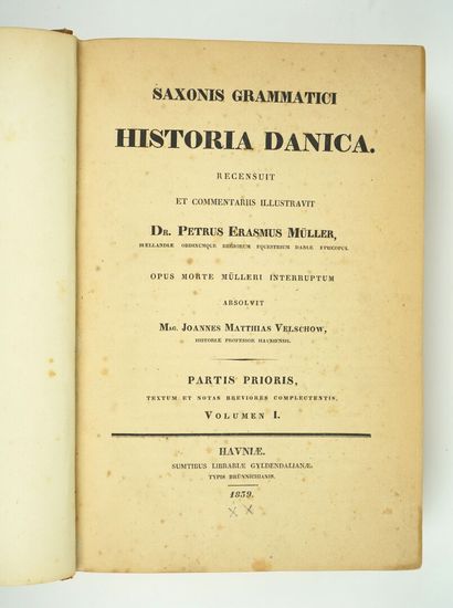 null [Denmark]). SAXO GRAMMATICUS: Historia Danica. Recensuit et commentarius illustravit...