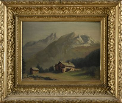 null B. VIGNET 
Une paire de paysages de montagne
Huile sur toile
Signée en bas à...