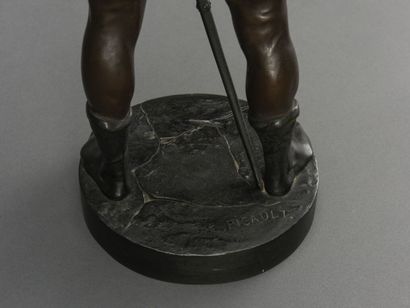 null PICAULT Emile-Louis (1833-1915) 
L'Escholier, 
importante épreuve en bronze...