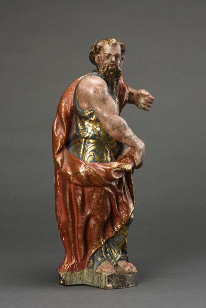 null Saint Christopher, polychrome carved wood subject 
18th century
H : 33 cm L...