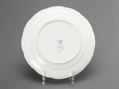 null SEVRES plate in soft porcelain known as "with wicker" decoration of Francois...