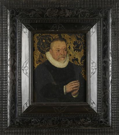null Portrait of a man in prayer, on a gilded leather panel
French school 15th century
Oil...