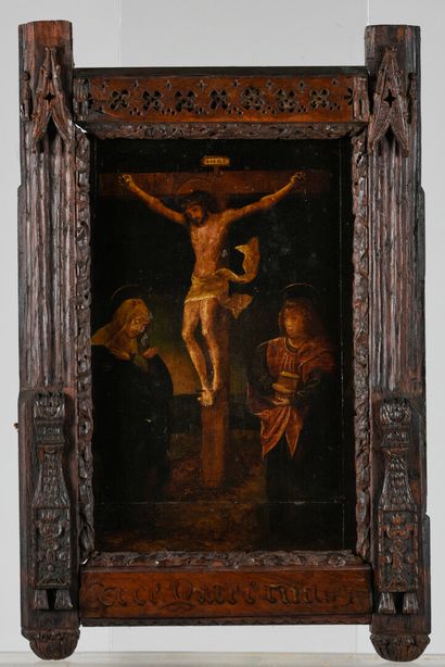 French school 16th century 
Crucifixion 
Oil...