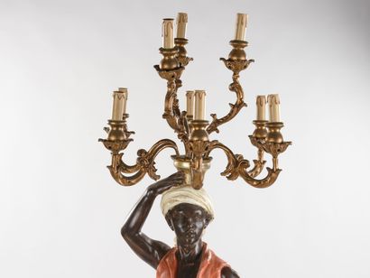 null Nubian torch holder in carved and lacquered wood
Venetian work around 1900....