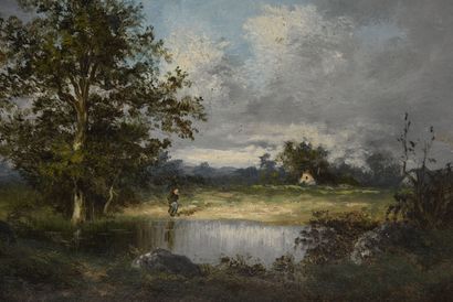 null Emile GODECHAUX (1860-1938)
Deux paysages 
Huiles sur toile 
38 X 56 cm
(En...