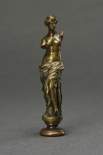 null Cachet en bronze Venus de Milo, monogrammée EC 
19 ème siècle.
H :10 cm