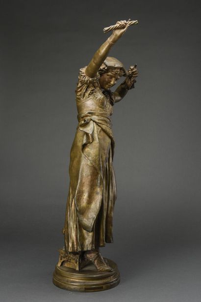 null Eduard MULLER (1828-1895)
Ecco il Moccolo
Epreuve en bronze à patine mordorée
Fondeur...
