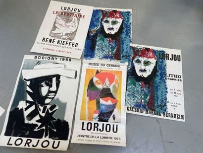 LORJOU

Cinq affiches d'exposition dont deux...