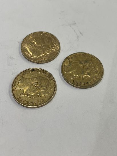 Trois pièces de 20 francs or