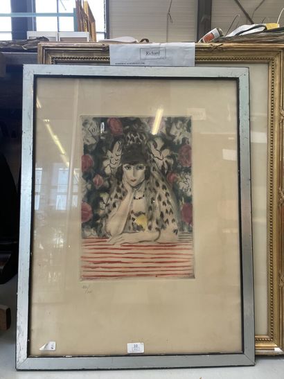 null Jacques VILLON d'après Matisse, 

Femme à la fenêtre, 

Lithographie (non signée),...