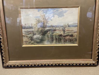 null Les moissonneuers, aquarelle datée 1863

23 x 36 cm