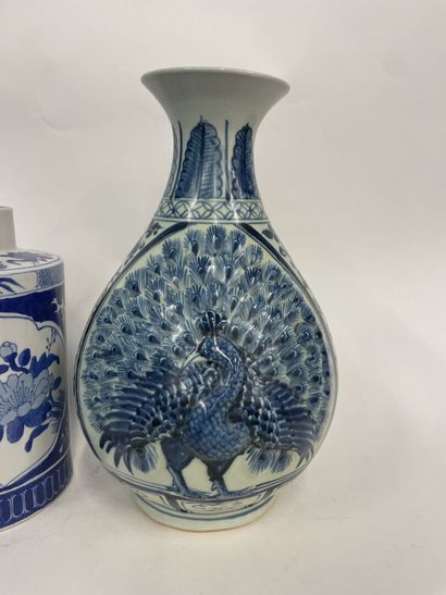 null CHINE 

Vase décors paon et porcelaines diverses dont une theière 

33cm