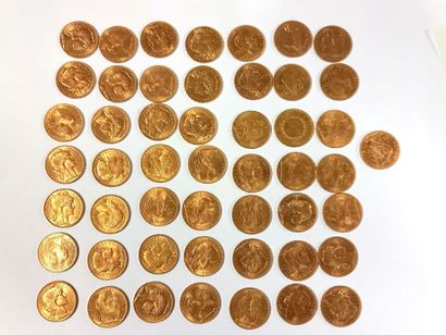 50 pièces de 20F en or 