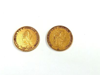 Deux pièces en or M Franciscus i.dg. Austria...