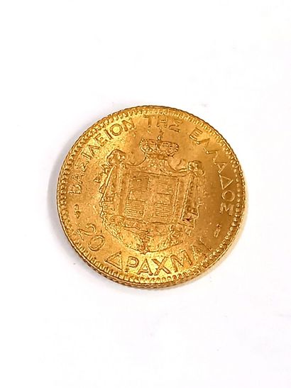 null Une pièce en or Grèce 20 drachmes Georges I 1884 