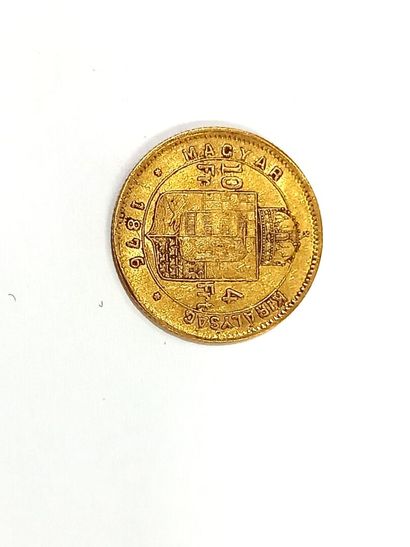 null Une pièce en or 10 francs / 4 forint HONGRIE François Joseph 1er 1876