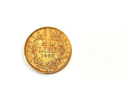 null une pièce en or 20 lires italie Pie IX 1866