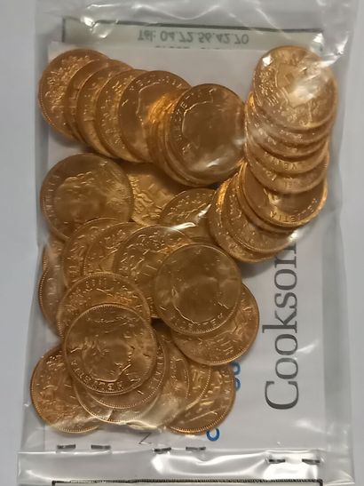 null Trente neuf pièces de 20 francs suisse en or
