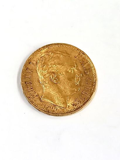 Une pièce en or 20 dinars Serbie 1882