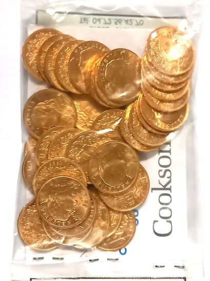 null Trente neuf pièces de 20 francs suisse en or 