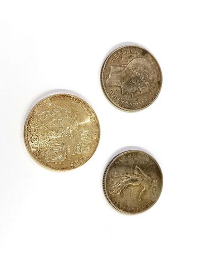 Trois pièces en argent pds: 34 ,75 gr