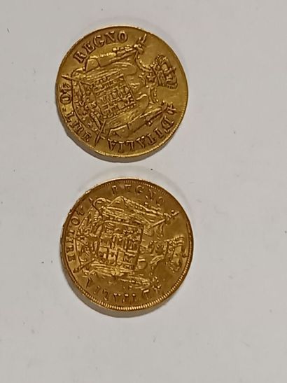 null Deux pièces de quarante lire Napoléon 1808 et 1814