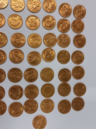 null 50 pièces de 20F en or