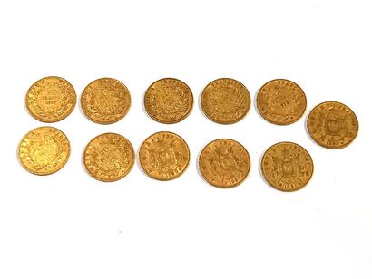 null Onze pièces 20 francs or Napoléon III