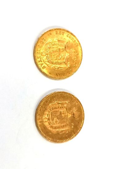 null Deux pièces en or 20 pesetas Espagne Alphonso XIII
1899 et 1890
