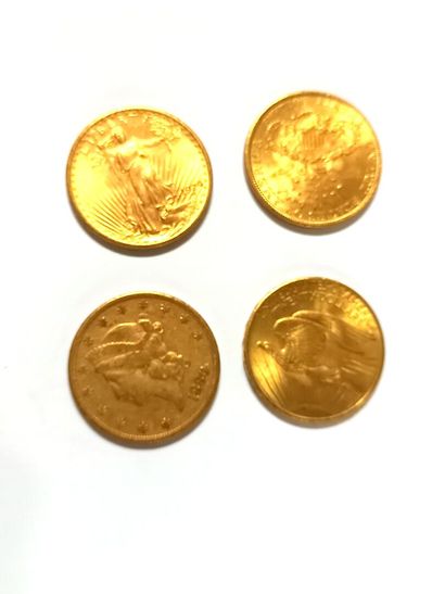 null 4 pièces de 20 dollars en or