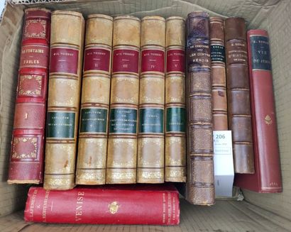 null 11 volumes reliés du XIXe siècle dont ; OEuvres d'Augustin Thierry (5 volumes,...