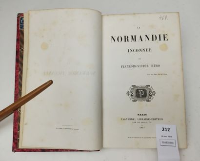 null HUGO (François-Victor). La Normandie inconnue. Un volume in-8, demi-reliure...