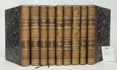 [Auteurs Grecs]. 9 volumes in-12 demi-reliures...