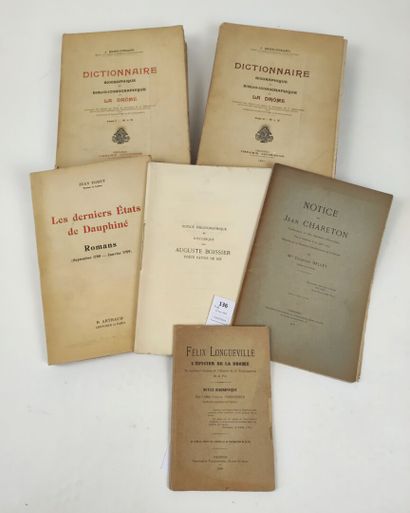 null [Drôme]. [Dauphiné]. Un ensemble de volumes ou plaquettes XIXe ou du XXe siècle...