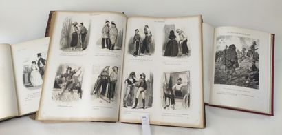 null GAVARNI. Réunion de 3 volumes du XIXe siècle : OEuvres choisies de Gavarni (Hetzel,...