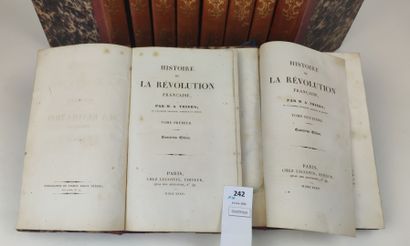 null THIERS (Adolphe). Histoire de la Révolution Française. 10 volumes in-8, demi-reliures...