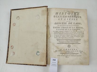null LE LONG (Nicolas). Histoire ecclésiastique et civile du diocèse de Laon, et...
